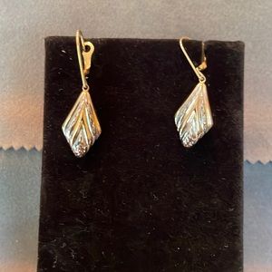 Two tone dangle earrings